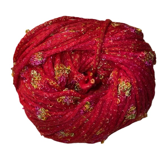 SMC Select Rosas Flower Detail Worsted Cotton Blend Yarn Red Pink 1701 Vegan - Picture 3 of 10